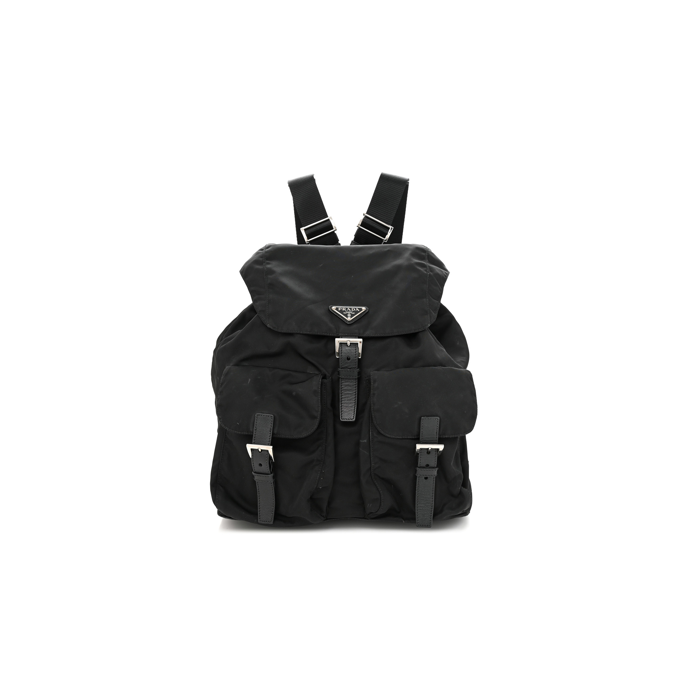 P*A*A TESSUTO NYLON SAFFIANO MEDIUM BACKPACK BLACK (30*29*15cm)